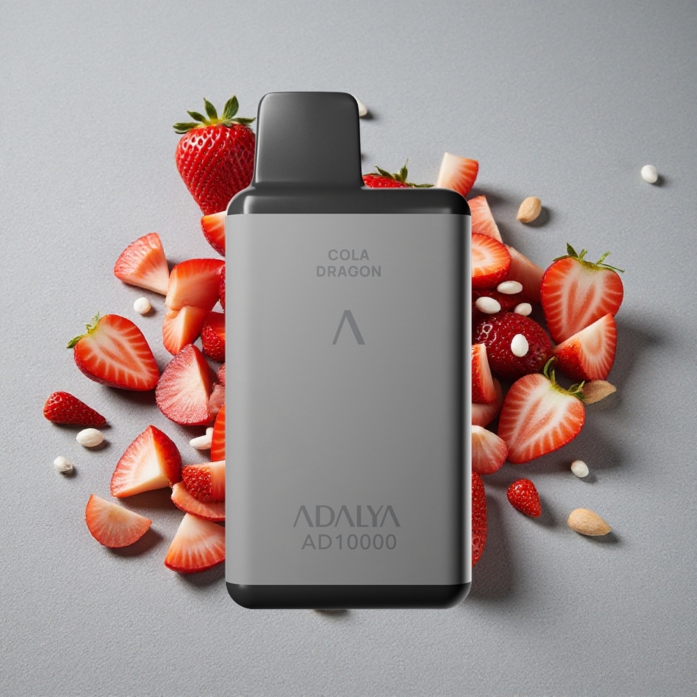 Adalya AD 10000 Caladas Desechable Vape Gris Espacial con USB-C Salpicadura de fresa