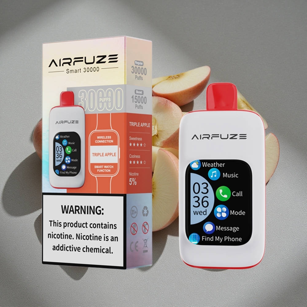 AirFuze Smart 30000 Caladas Disposable Pod Triple Manzana con Pantalla Táctil