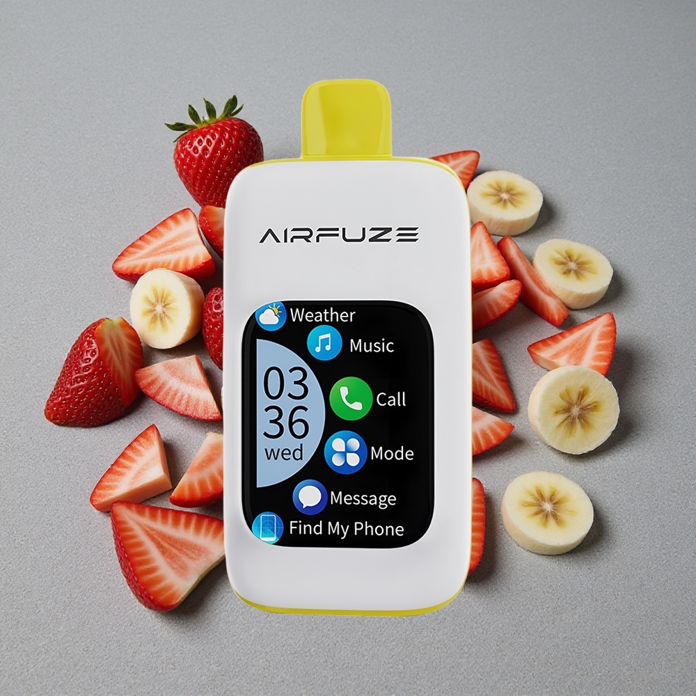 AirFuze Smart 30000 Caladas Pod Desechable con Pantalla Táctil 2.01" y Sabor Fresa Plátano