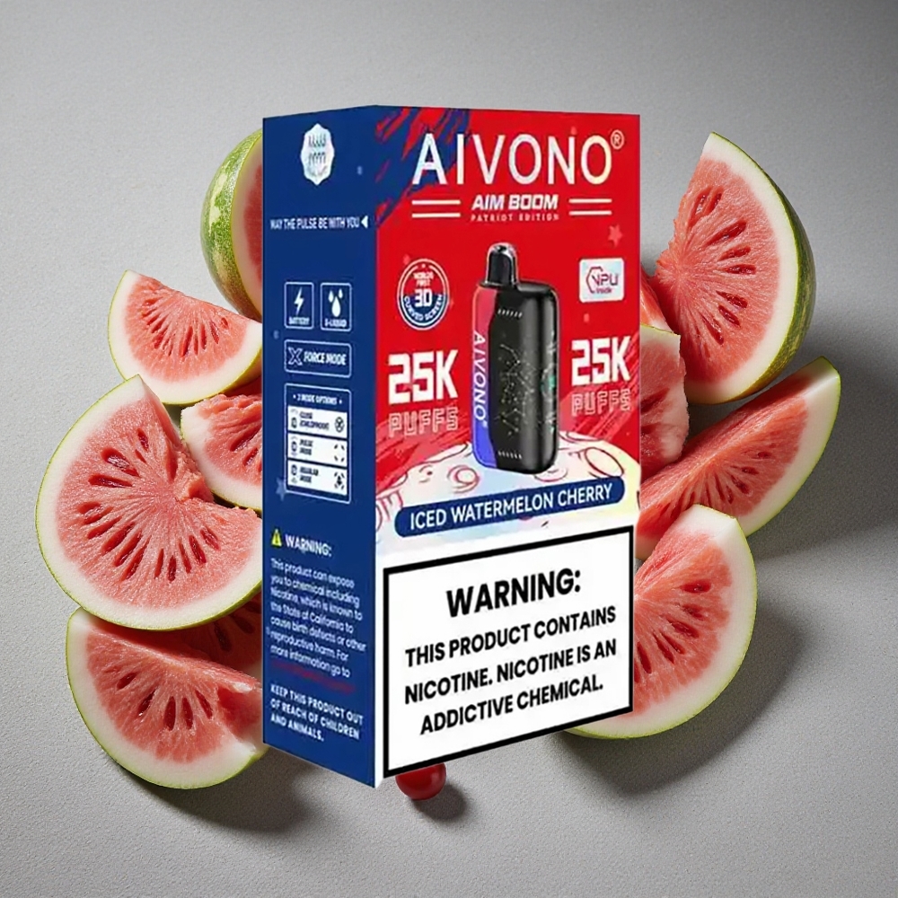 Aivono AIM BOOM 25000 Caladas 28ml Sin Nicotina Sandía Cereza Helada
