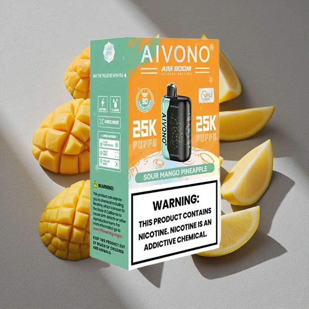 Aivono AIM BOOM 25000 Caladas Sabor Mango Piña Ácido con 28ml de Líquido y Batería de 650mAh