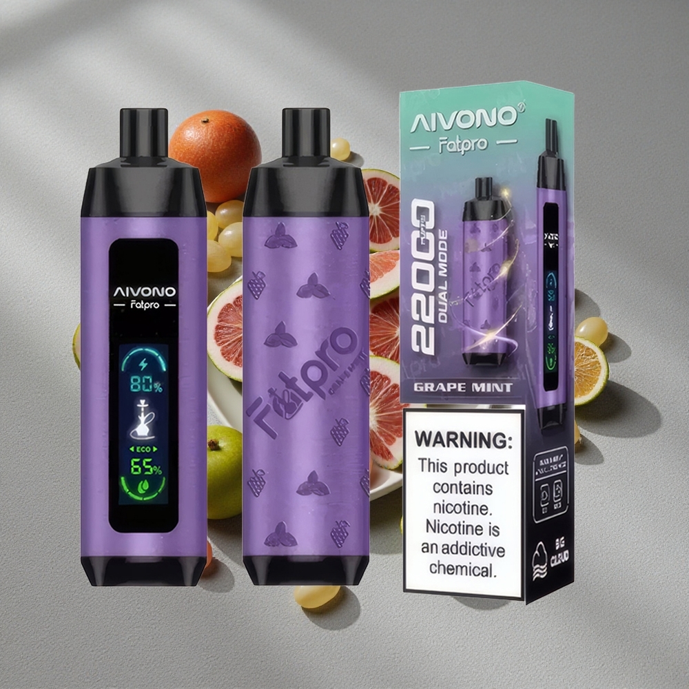 Aivono AIM FATPRO 22000 Caladas con 28ml de E-líquido y Sabor Uva Menta