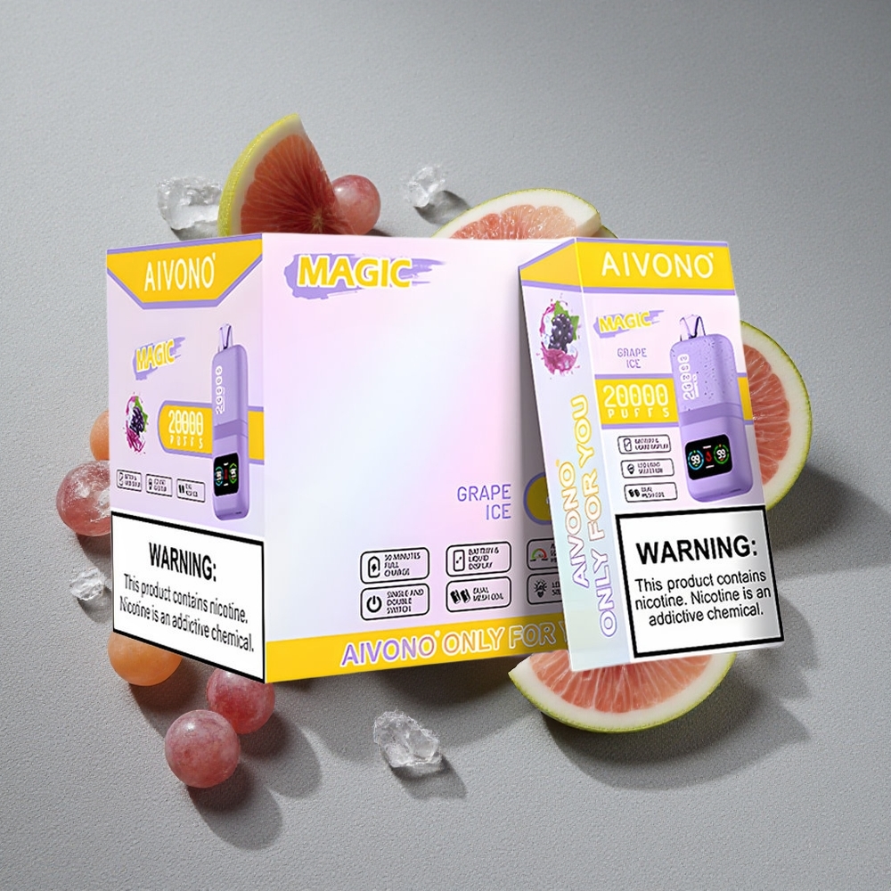 Aivono AIM MAGIC 20000 Caladas con 26ml de E-líquido y Sabor Uva Helada