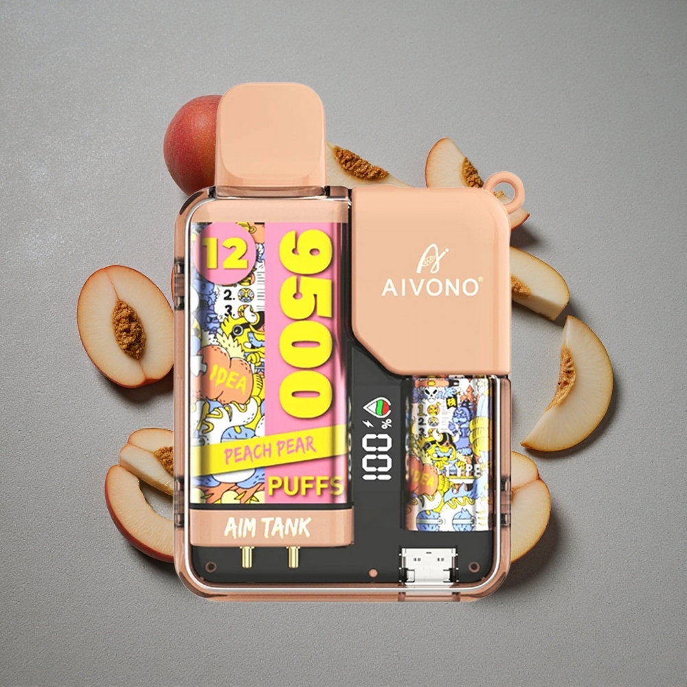 Aivono AIM-TANK 9500 Caladas con 18ml de E-líquido y Sabor Durazno Pera