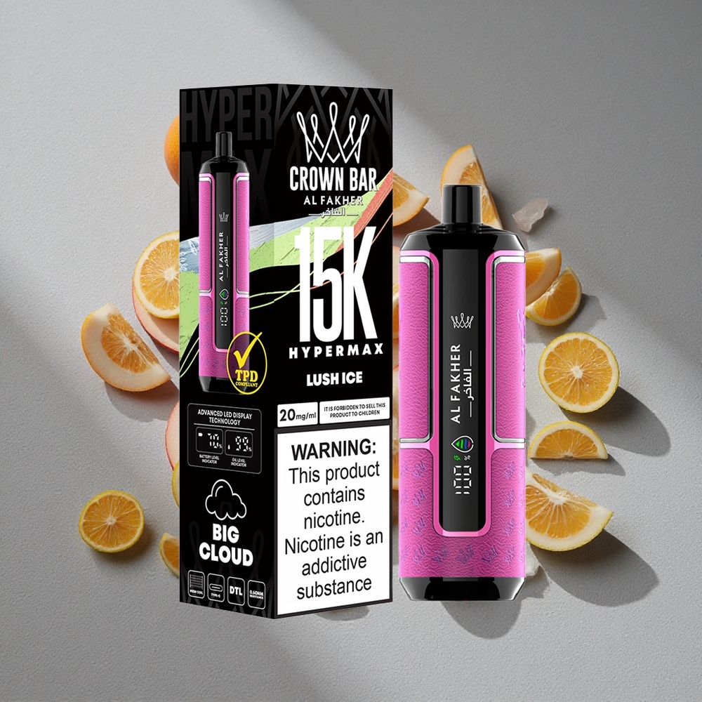 Al Fakher Crown Bar 15K Hypermax Desechable Vape Kit Lucho Hielo – 22ml y 15,000 Caladas