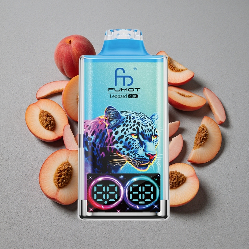Fumot Leopardo 40K Caladas Vape Desechable con Batería 700mAh y Doble Malla - Durazno Baya
