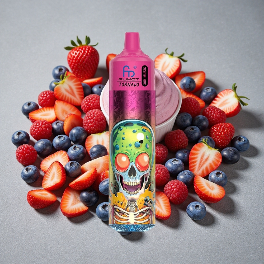 Fumot RandM Tornado 30000 Caladas Vape Desechable Arándano Fresa Frambuesa Helado con 30mL y 5% de Nicotina