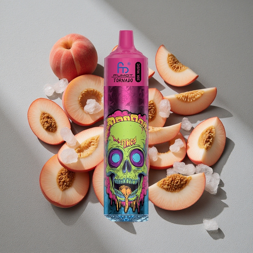Fumot RandM Tornado 30000 Caladas Vapeador Desechable Melocotón Hielo con 30mL y 5% de Nicotina