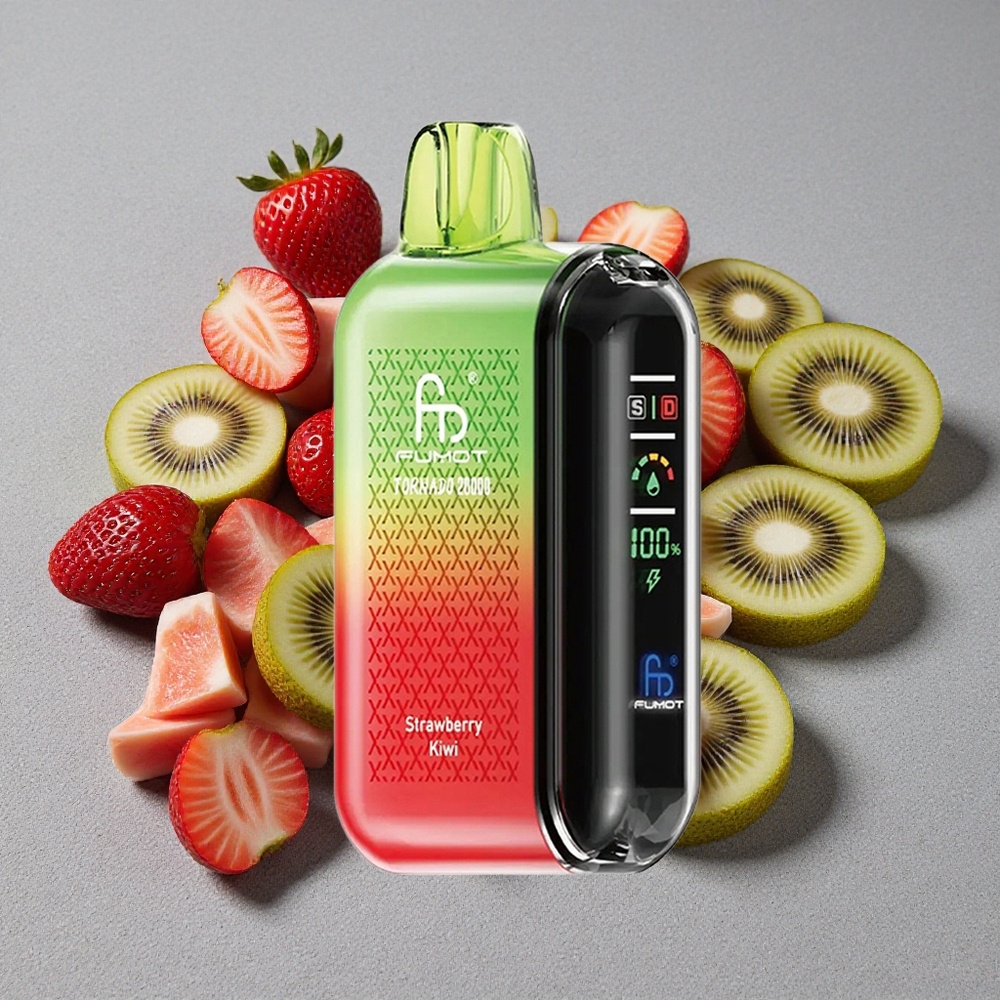 Fumot Tornado 20000 Caladas Fresa Kiwi con Batería Recargable 850mAh y Control de Flujo de Aire