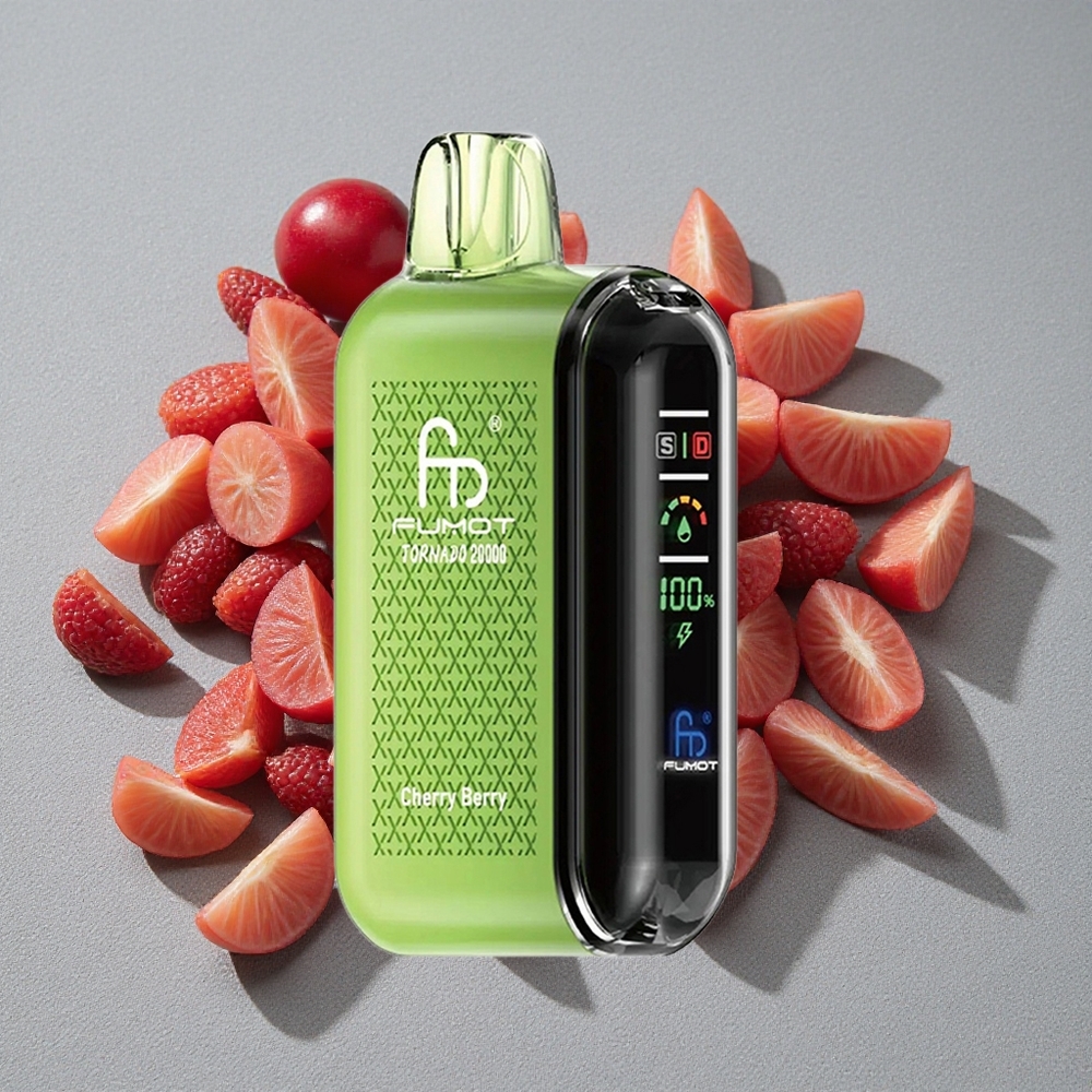 Fumot Tornado 20000 Caladas con Batería Recargable 850mAh y Sabor Cereza-Baya