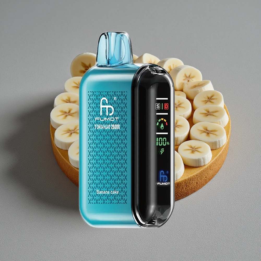 Fumot Tornado 20000 Caladas con Batería Recargable 850mAh y Sabor Pastel de Banana