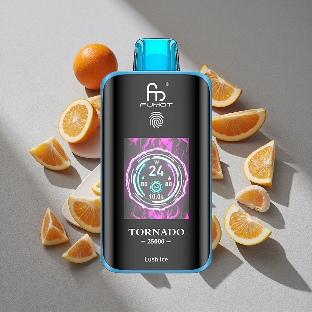 Fumot Tornado 25000 Caladas Pantalla HD y Batería Recargable 700mAh Lush Ice