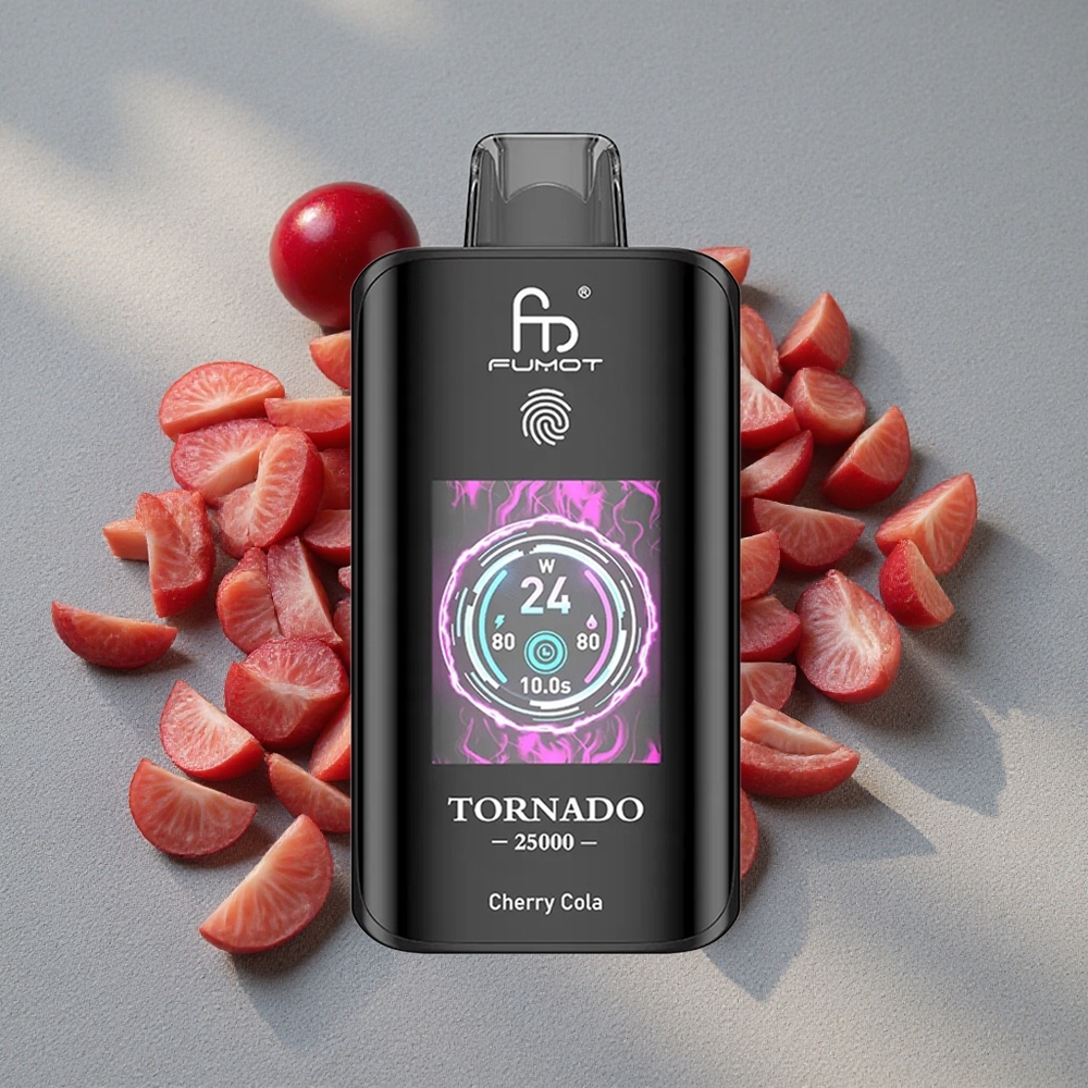 Fumot Tornado 25000 Caladas Pantalla HD y Batería Recargable 700mAh Vape Desechable Cereza Cola