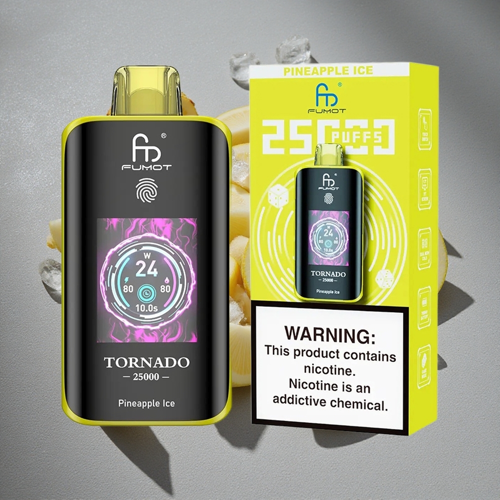 Fumot Tornado 25000 Caladas Vape Piña Helada con Pantalla HD y Batería Recargable 700mAh