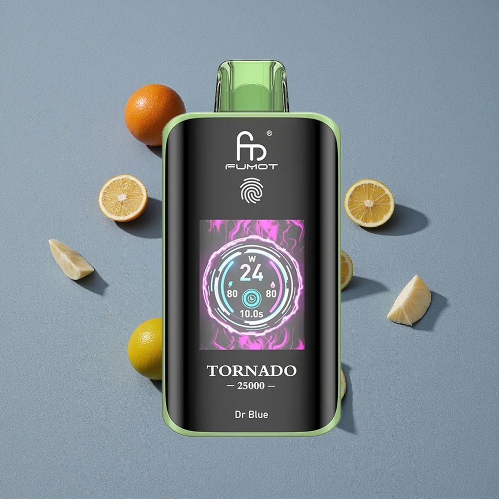 Fumot Tornado 25000 Caladas con Pantalla HD y Batería Recargable 700mAh Dr Azul