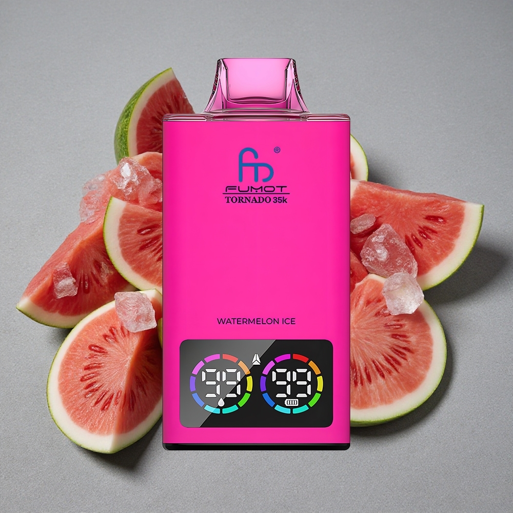 Fumot Tornado 35K Desechable Vape con Doble Bobina Mesh y Luces RGB Variables Sabor Sandía Helada