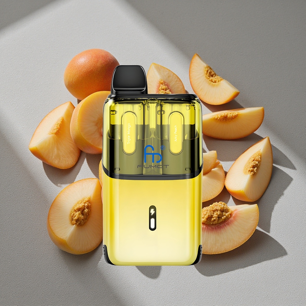 Fumot Ultra T32000 Desechable - 24ml y Doble Mango Jugoso-Melocotón