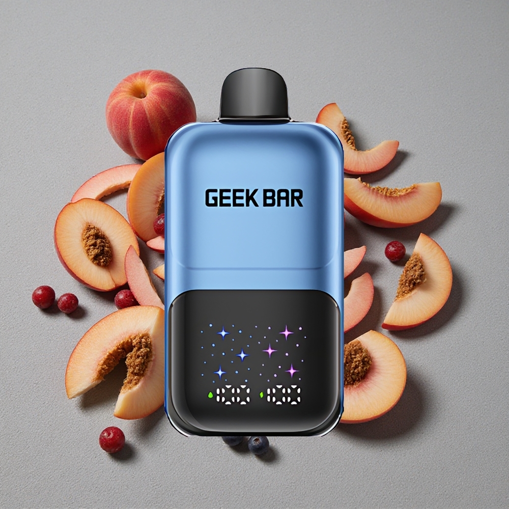 GEEK BAR 2GO 20ml 50000 Caladas Dos Series Vape Desechable con Pantalla Interactiva y Sabores Ajustables - Durazno & Bayas