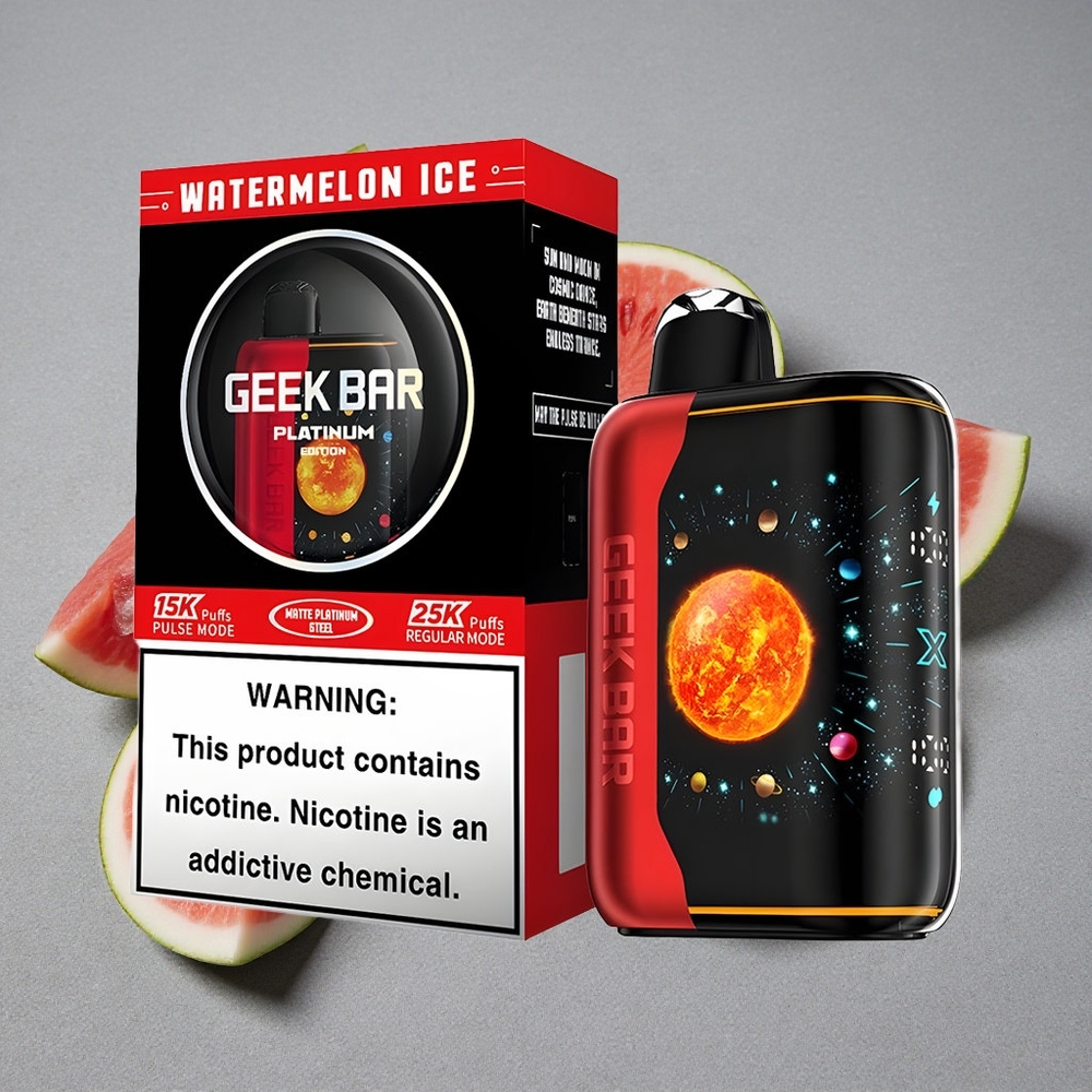 GEEK BAR Platinum Edition 25000 Sabores Sandía Helada con Pantalla 3D Dinámica y Carga Rápida USB-Type C