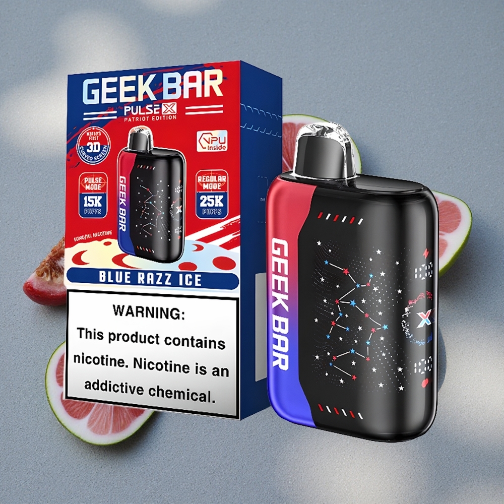 Geek Bar Pulse X 25000 Caladas con 18mL de E-Líquido y Pantalla Curva 3D Edición Patriota