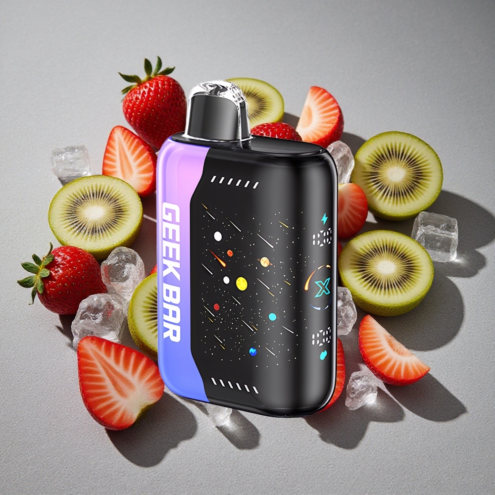 GEEK BAR Pulse X 42K Caladas Meteor Edition Fresa Kiwi Helada con Pantalla 3D y Bobina Dual Mesh